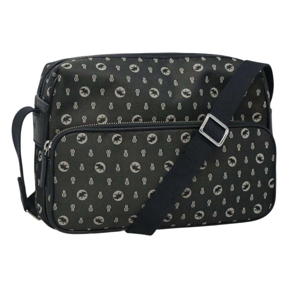 HUNTING WORLD Shoulder Bag Canvas Gray Auth am7610